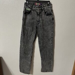 EMPYRE Tori Jeans Women's 2 Black Gray High Rise Baggy Straight Leg Skater Denim